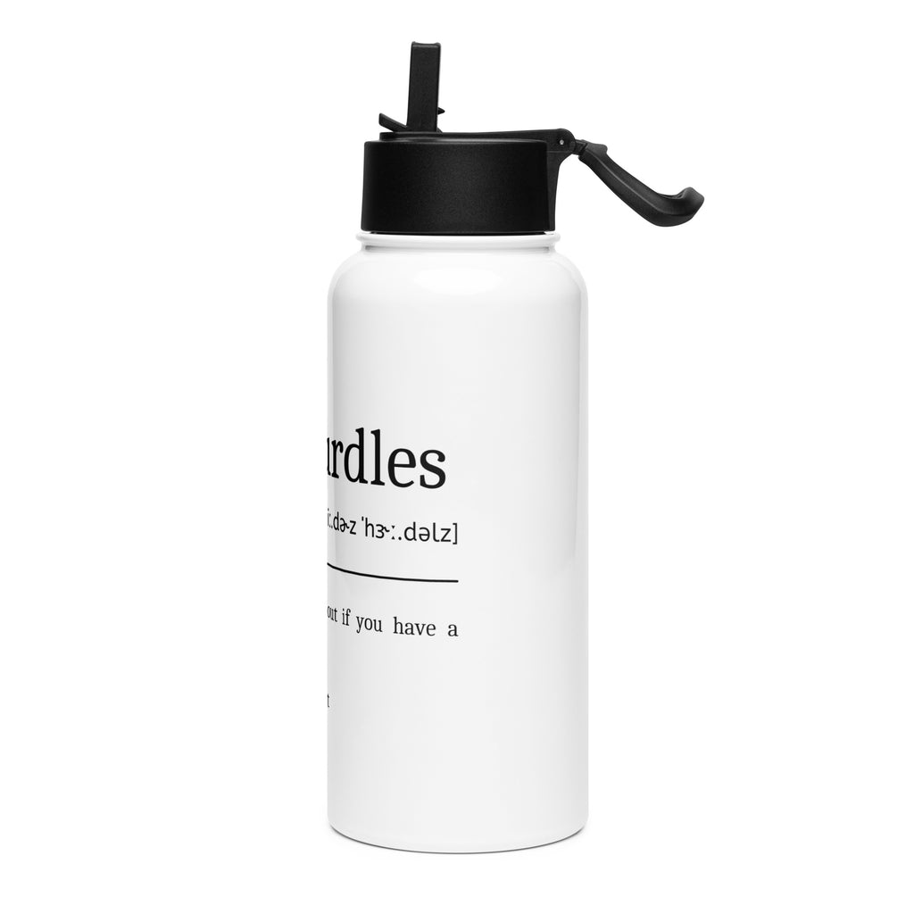 Funny 110m Hurdles Water Bottle: Dictionary Definition left