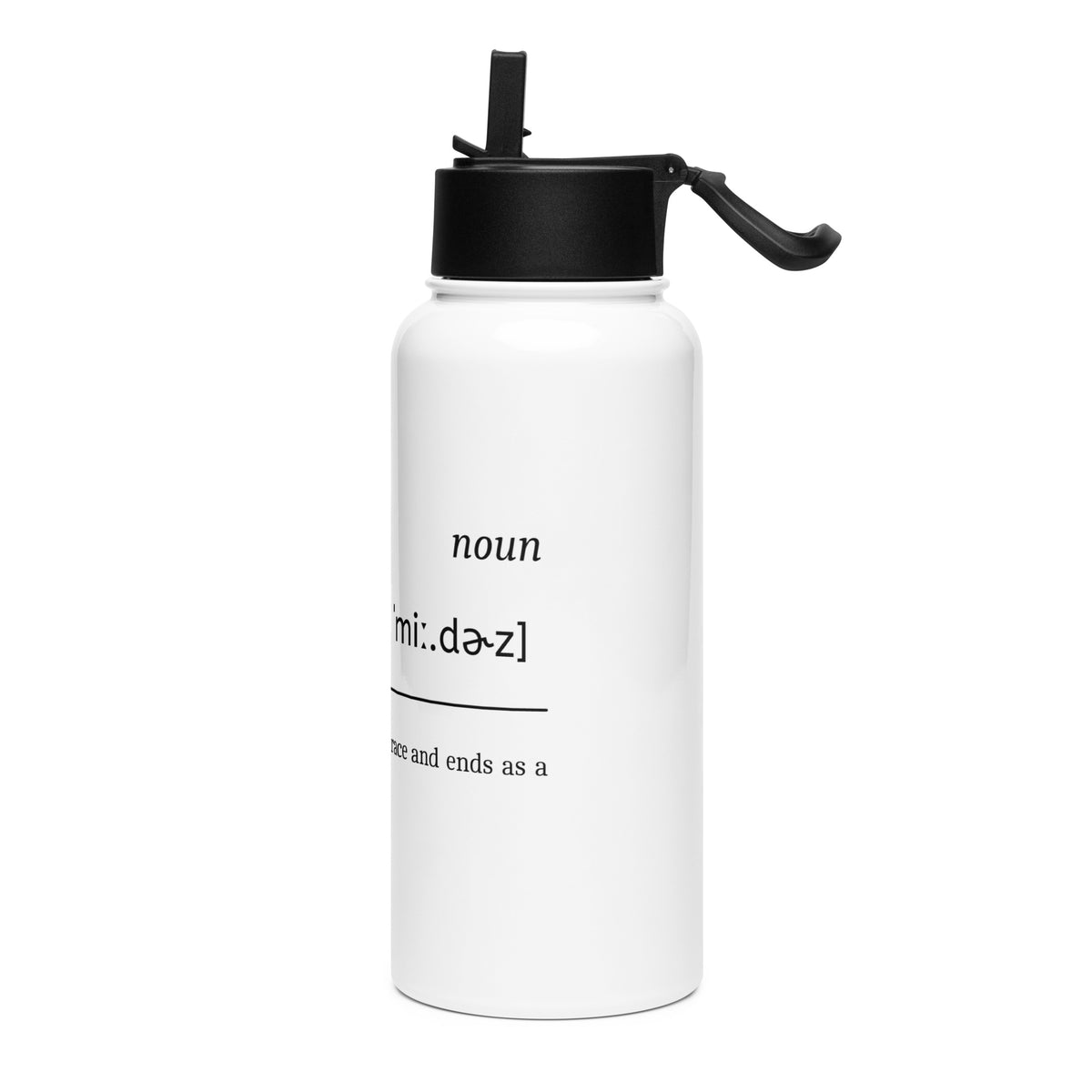 Funny 200m Run Water Bottle: Dictionary Definition left