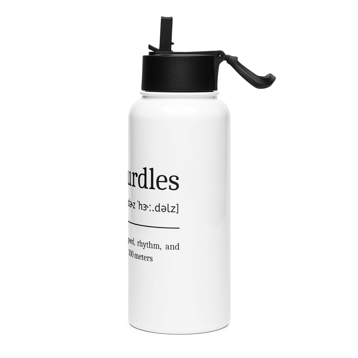 Funny 400m Hurdles Water Bottle: Dictionary Definition left