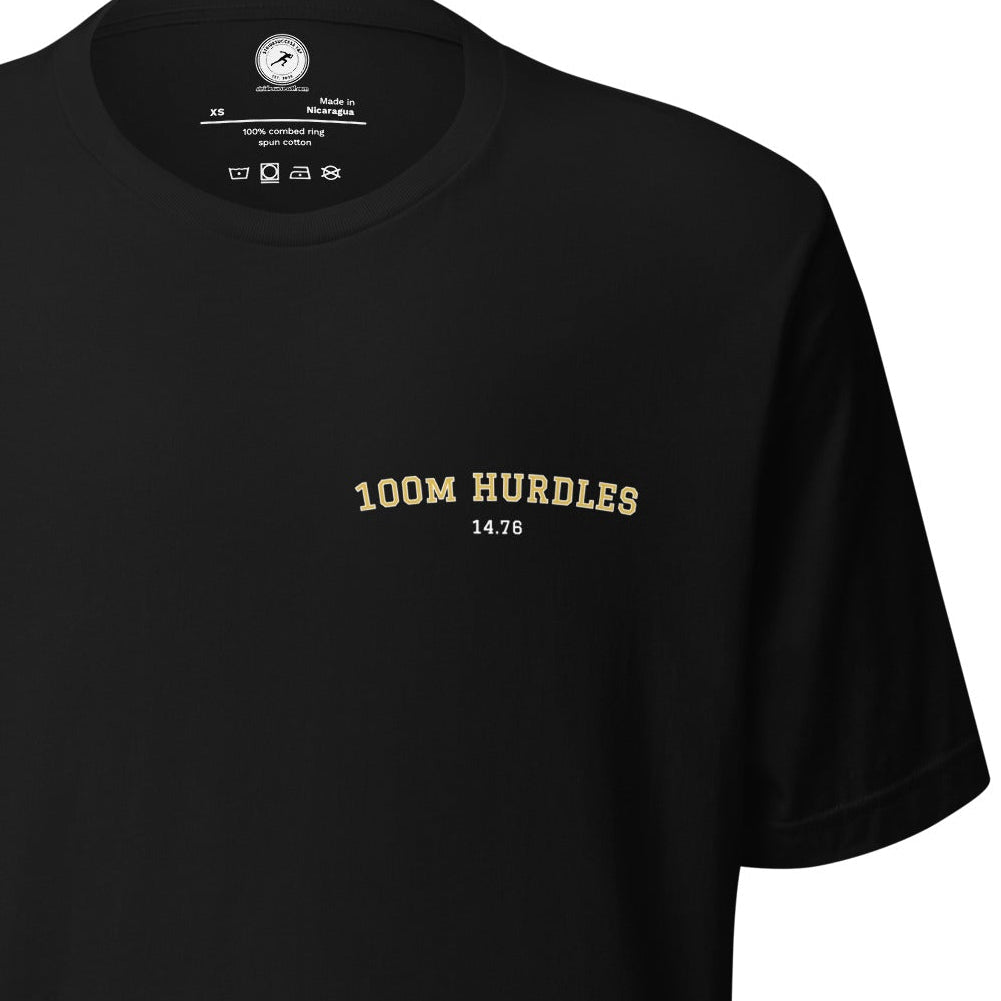 Custom 100m Hurdles Personal Best T-shirt 