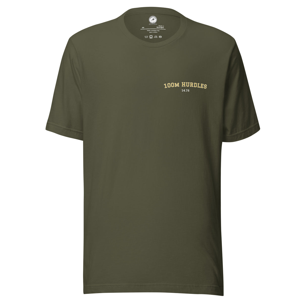 Custom 100m Hurdles Personal Best T-shirt military green