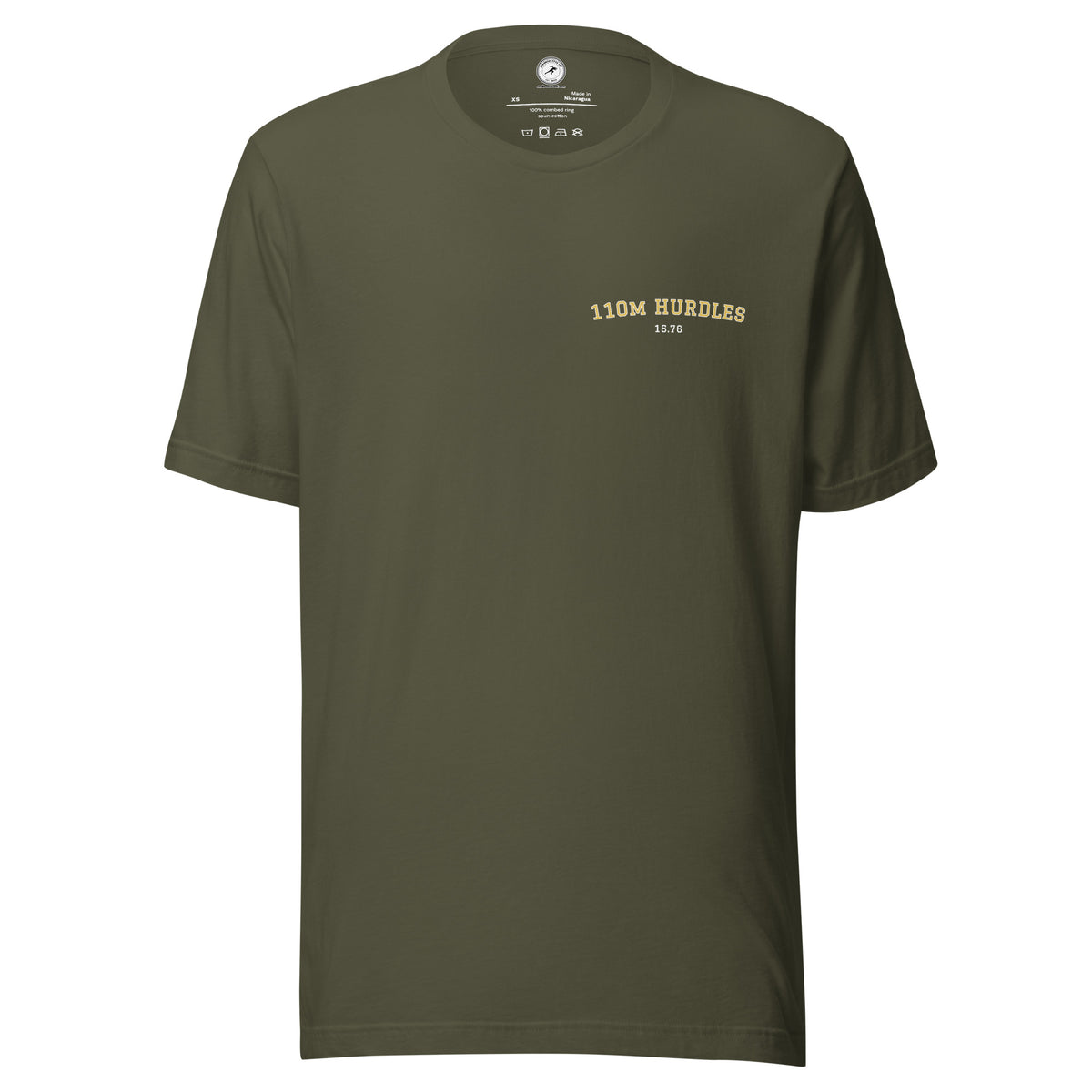 Custom 110m Hurdles Personal Best T-shirt military green