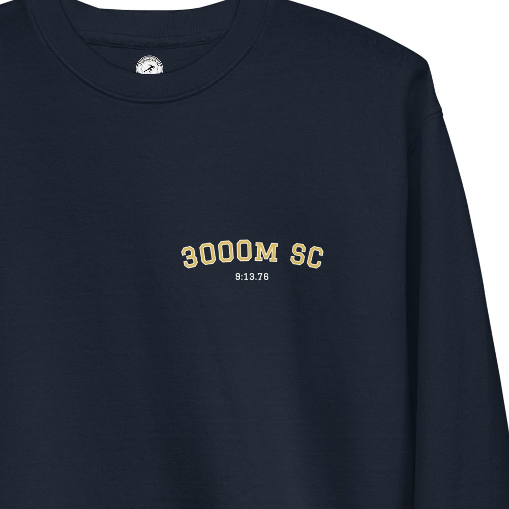 Custom 3000m Steeplechase Personal Best Sweatshirt navy blazer