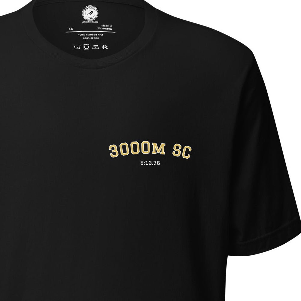 Custom 3000m Steeplechase Personal Best T-shirt black