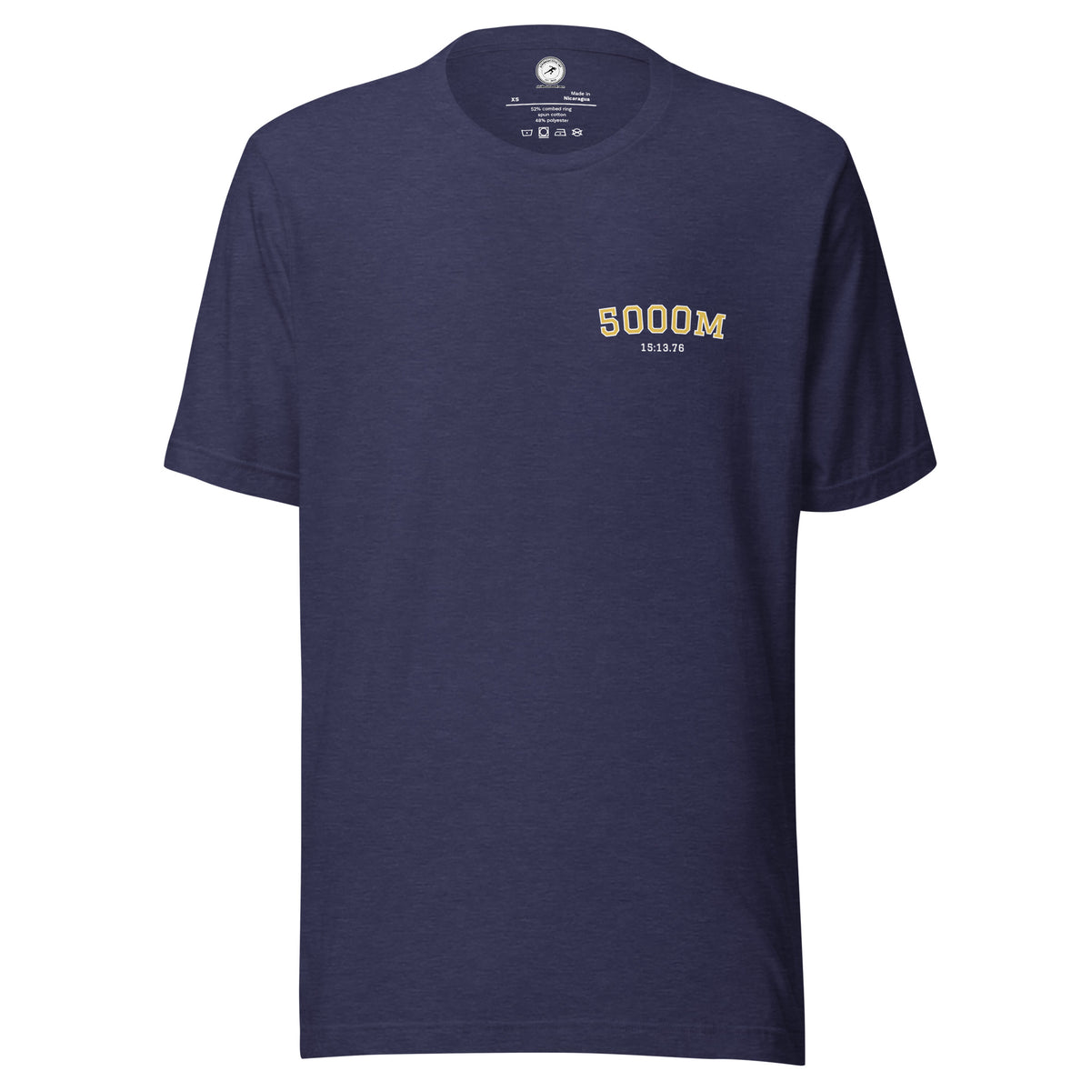 Custom 5000m Personal Best T-shirt heather midnight navy