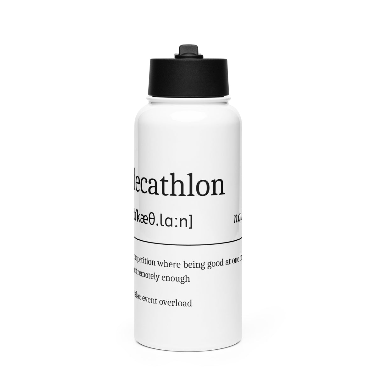 Funny Decathlon Water Bottle: Dictionary Definition front