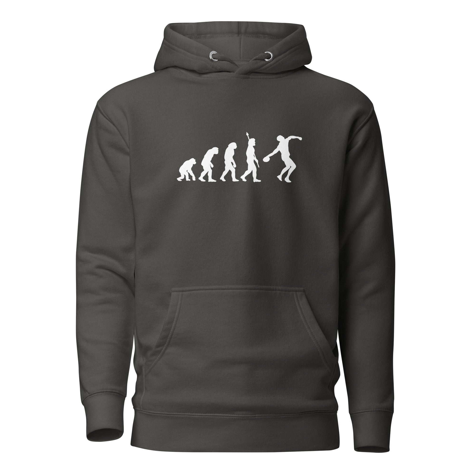 Funny Discus Throw Hoodie: Human Evolution vintage black