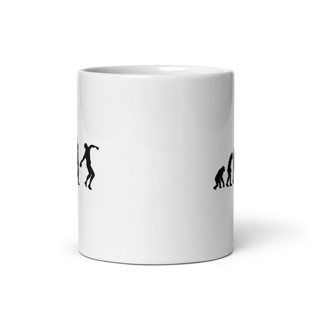 Funny Discus Throw Mug: Human Evolution 11 oz