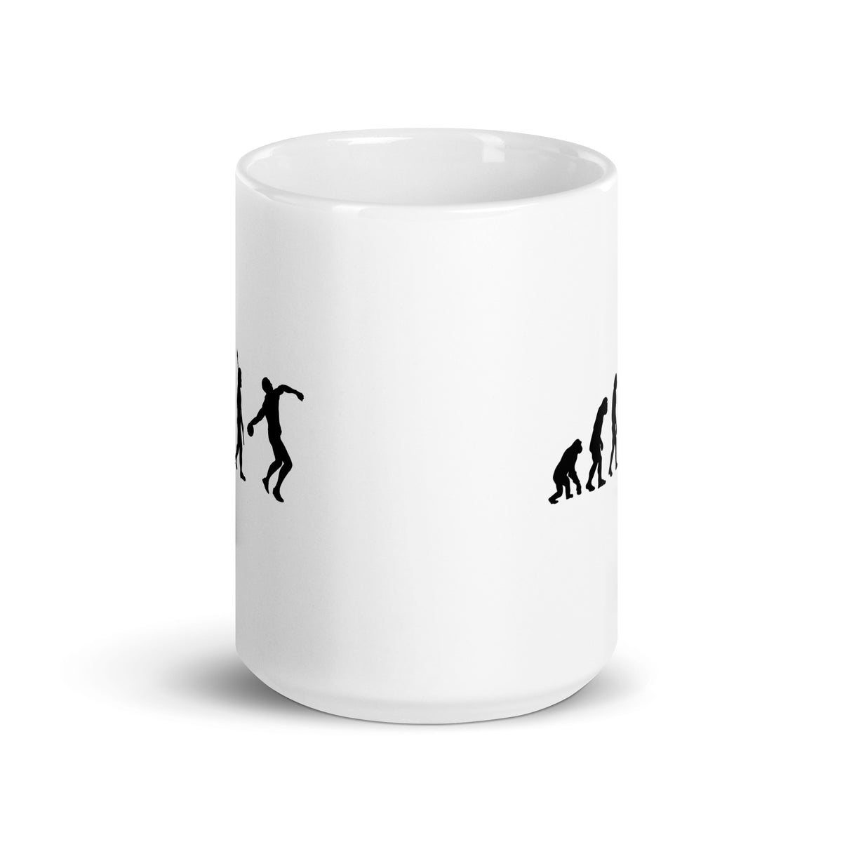 Funny Discus Throw Mug: Human Evolution 15 oz