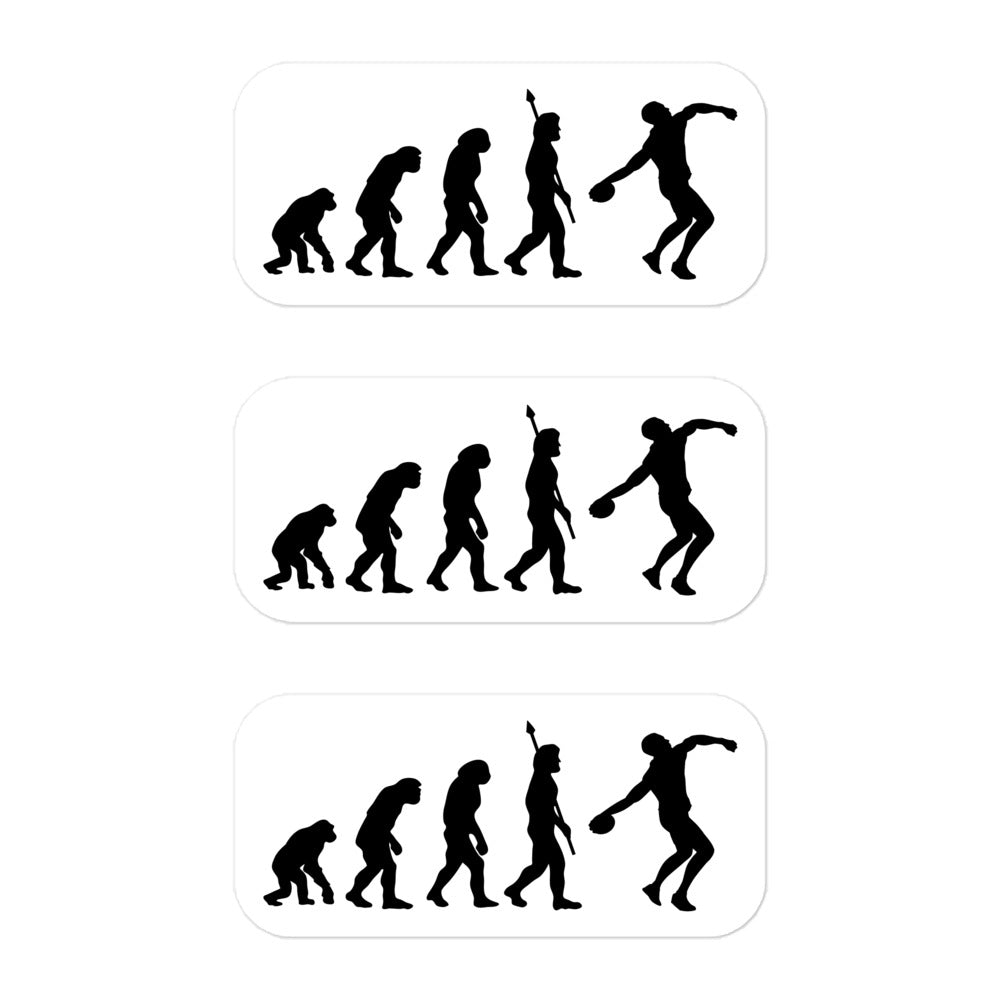 Funny Discus Throw Stickers: Human Evolution 