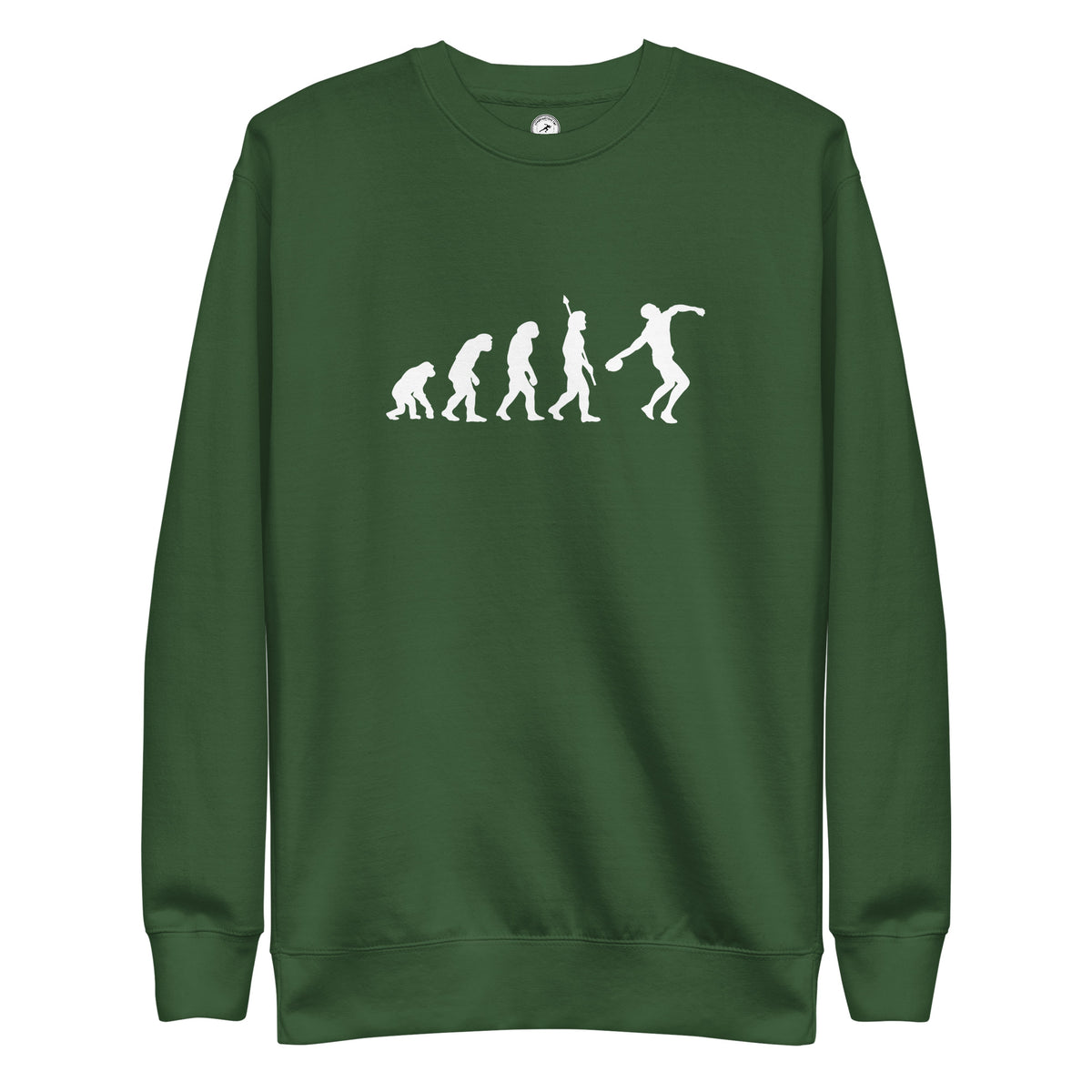 Funny Discus Throw Sweatshirt: Human Evolution 