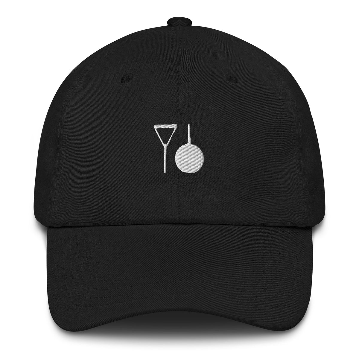 Minimalist Hammer Throw Cap: Embroidered Hammer black