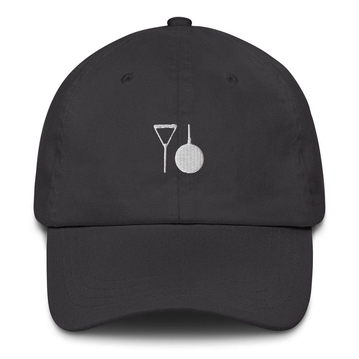Minimalist Hammer Throw Cap: Embroidered Hammer dark grey