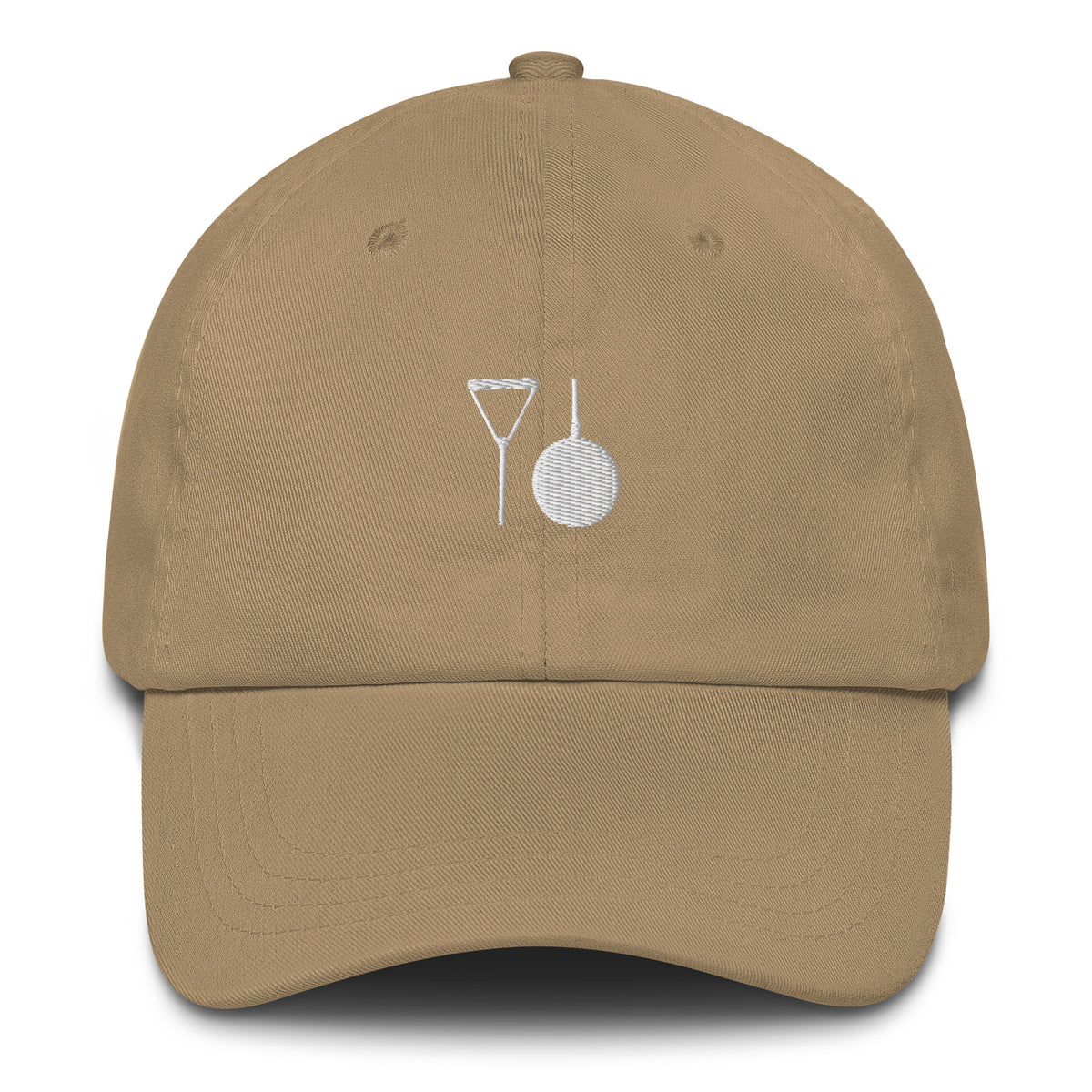 Minimalist Hammer Throw Cap: Embroidered Hammer khaki