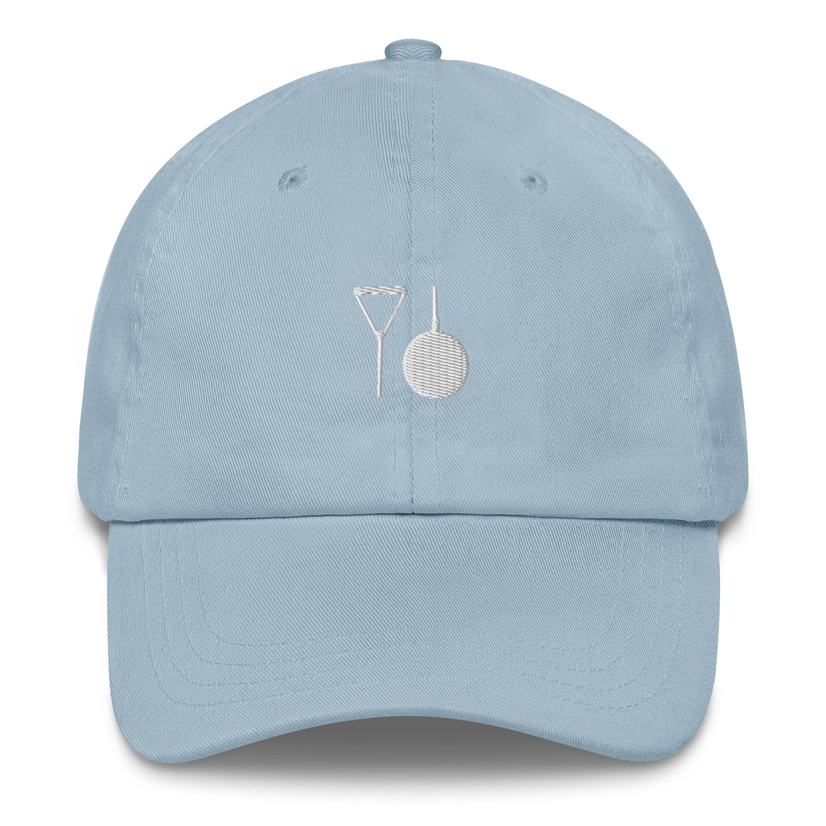 Minimalist Hammer Throw Cap: Embroidered Hammer light blue