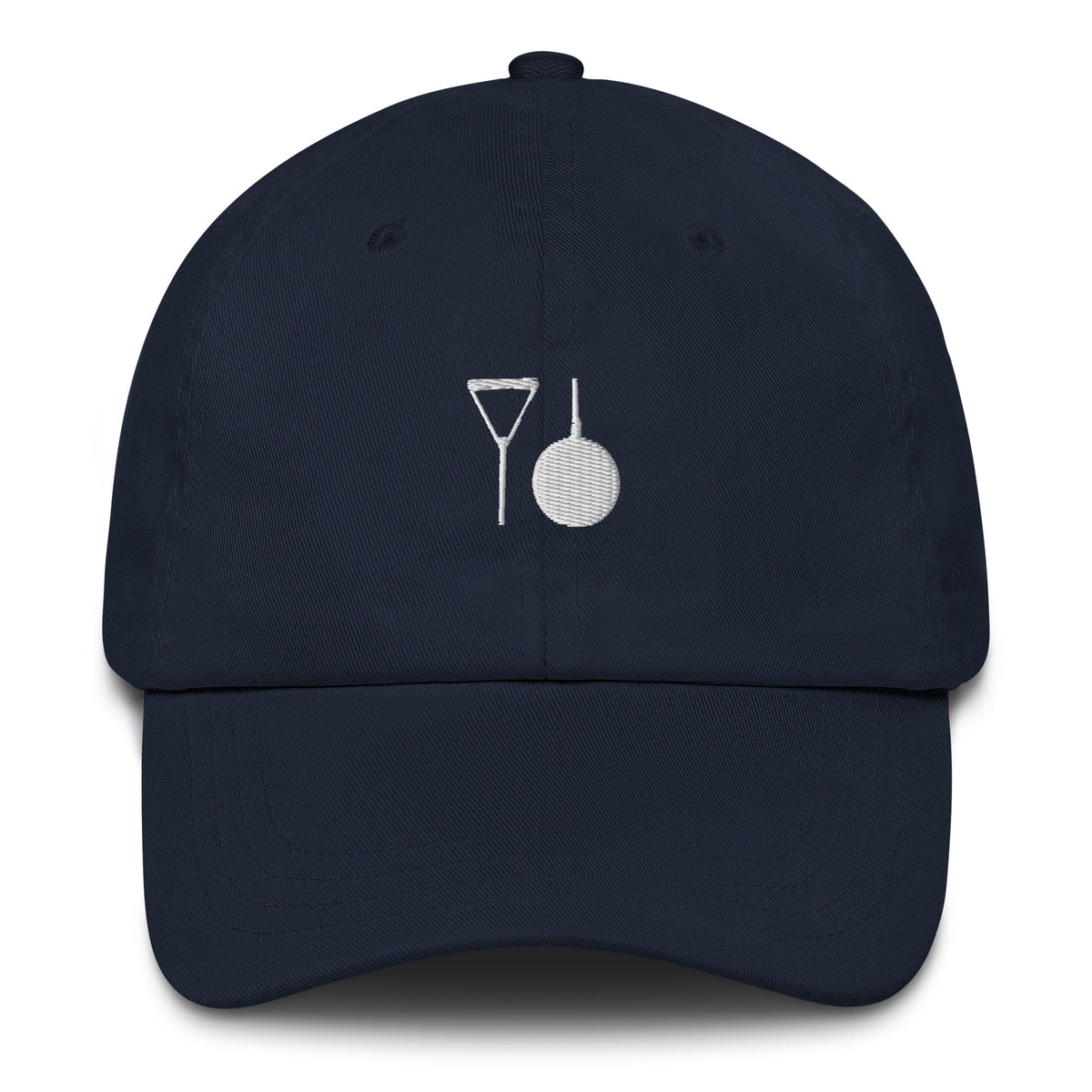 Minimalist Hammer Throw Cap: Embroidered Hammer navy