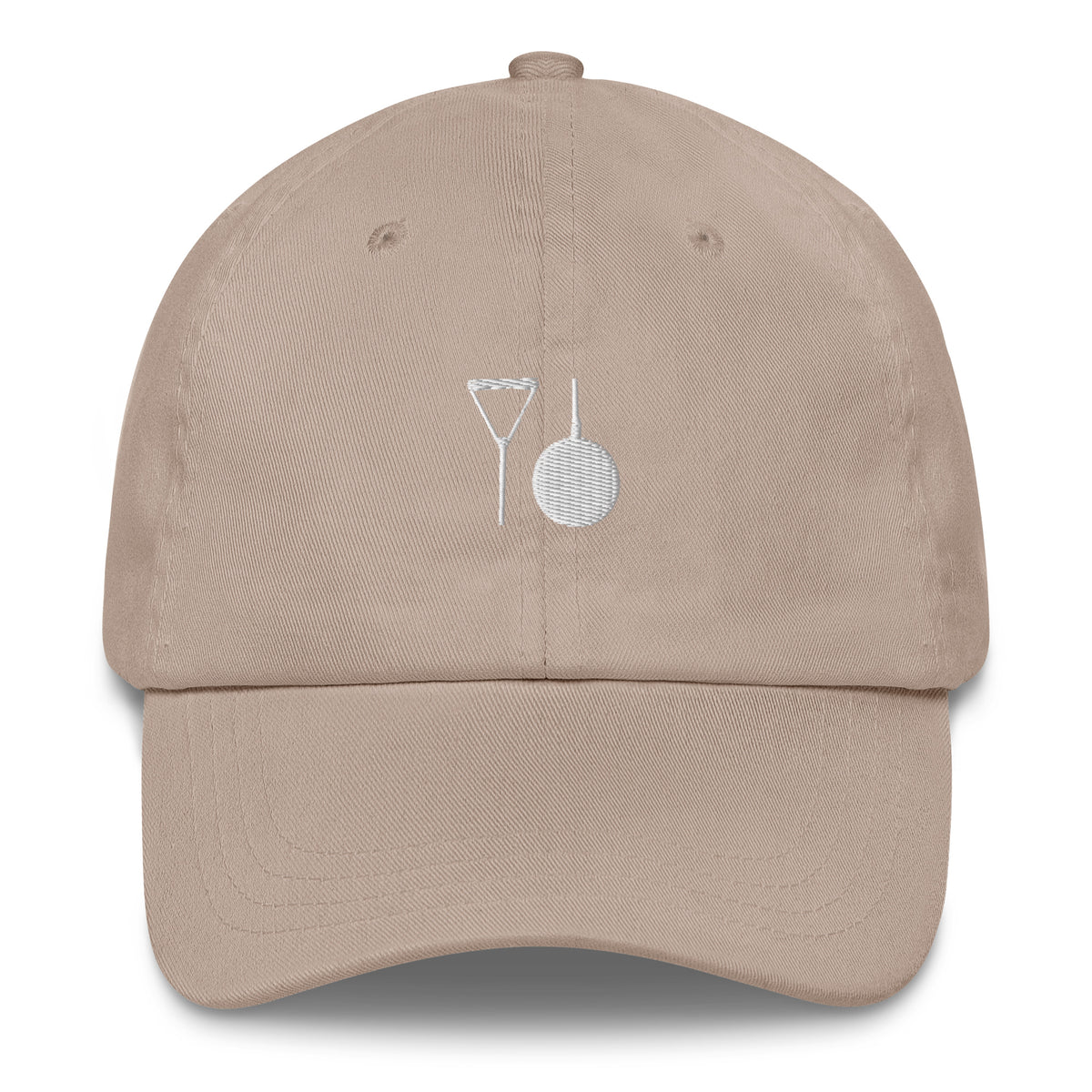 Minimalist Hammer Throw Cap: Embroidered Hammer stone