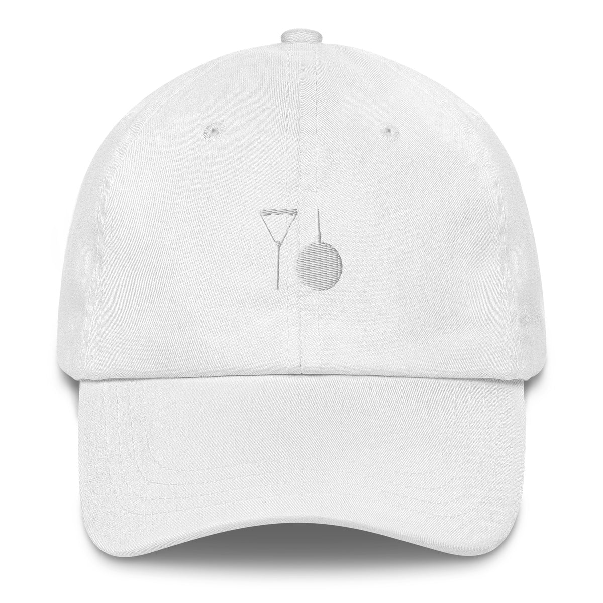Minimalist Hammer Throw Cap: Embroidered Hammer white