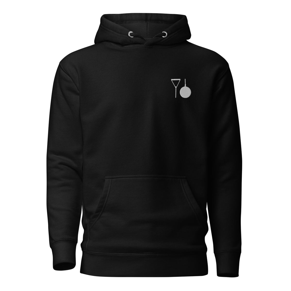 Minimalist Hammer Throw Hoodie: Embroidered Hammer black