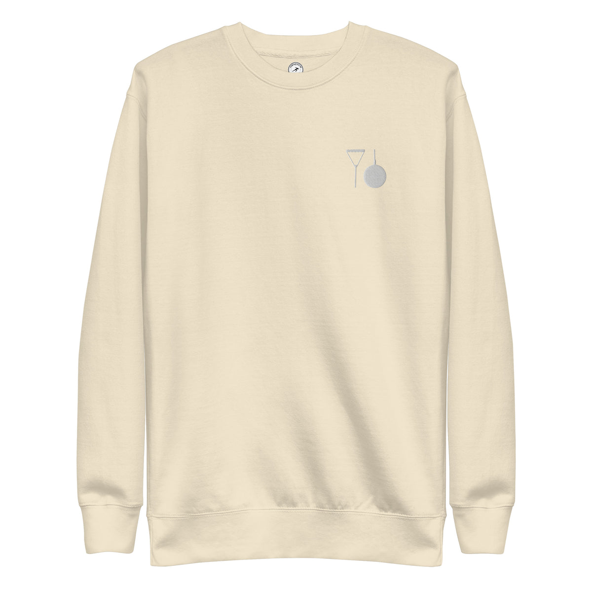 Minimalist Hammer Throw Sweatshirt: Embroidered Hammer bone