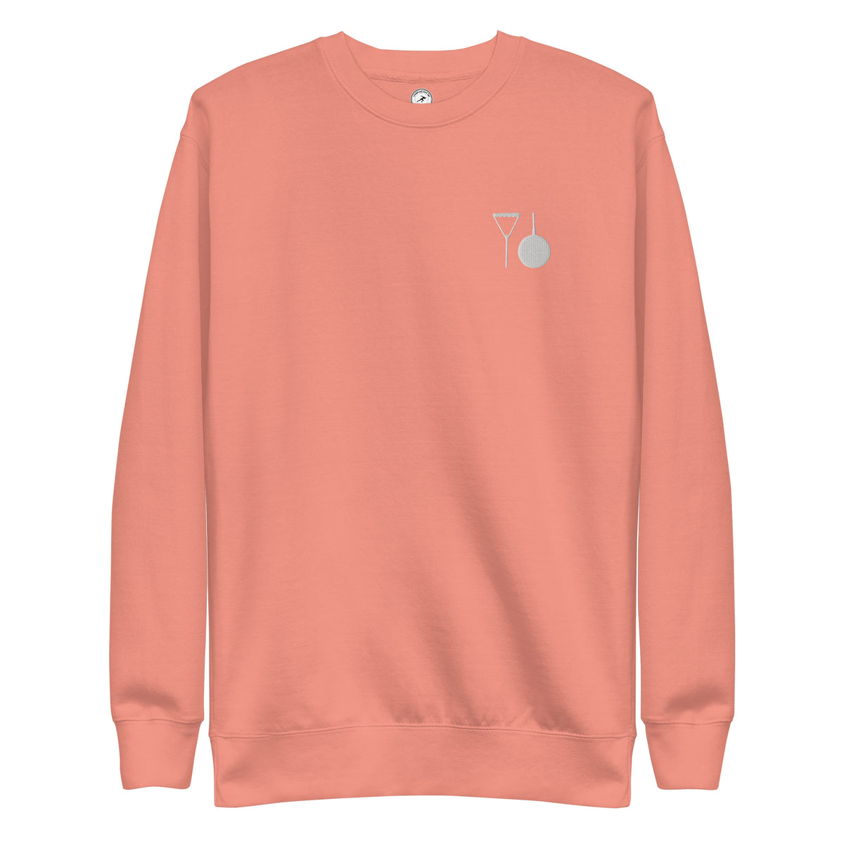 Minimalist Hammer Throw Sweatshirt: Embroidered Hammer dusty rose