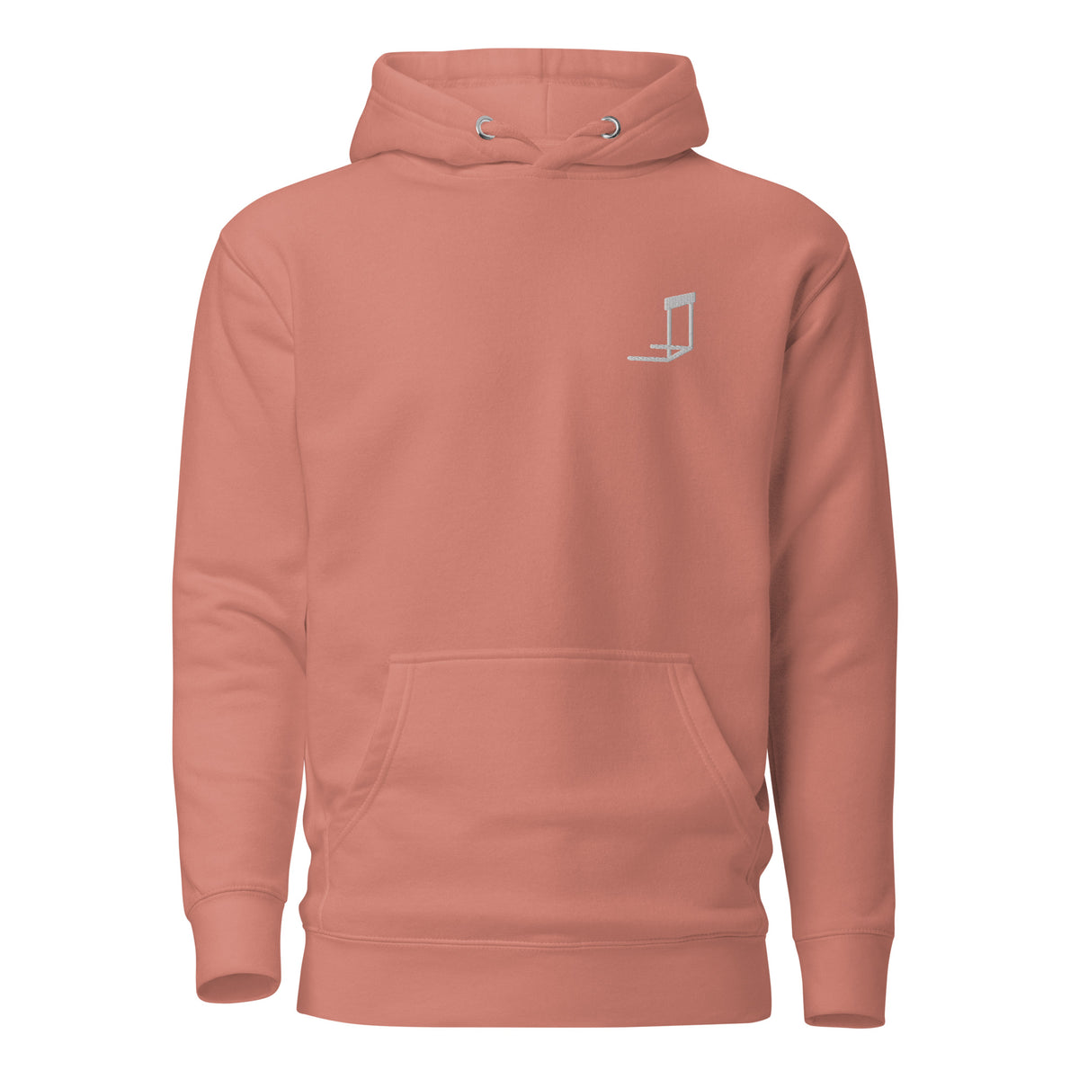 Minimalist Hurdles Hoodie: Embroidered Hurdle dusty rose