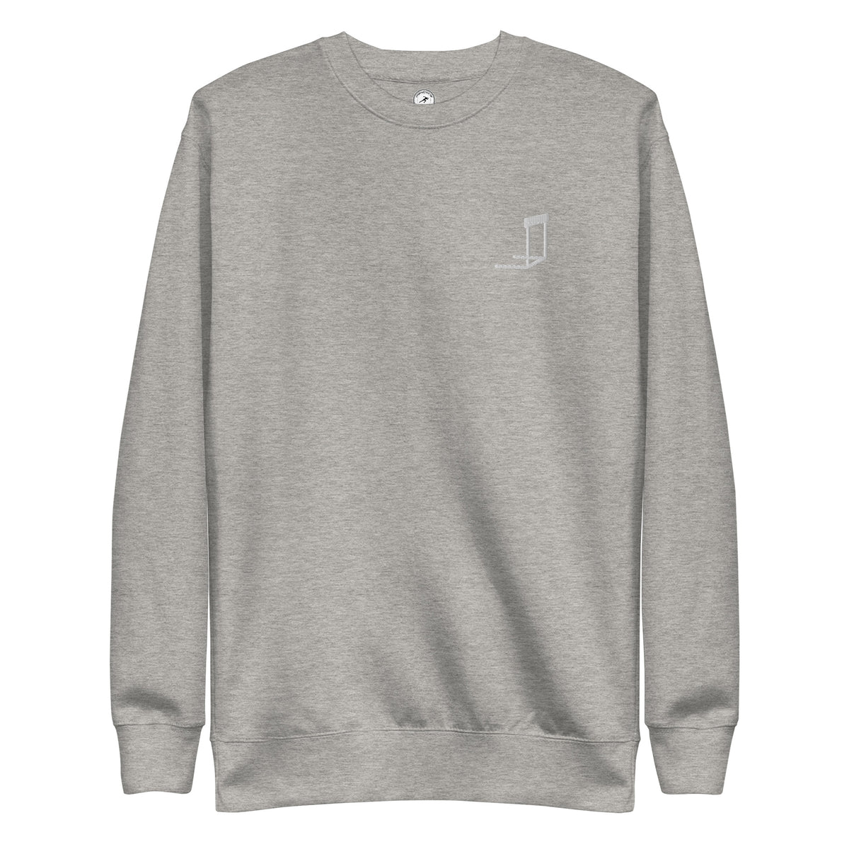 Minimalist Hurdles Sweatshirt: Embroidered Hurdle carbon grey