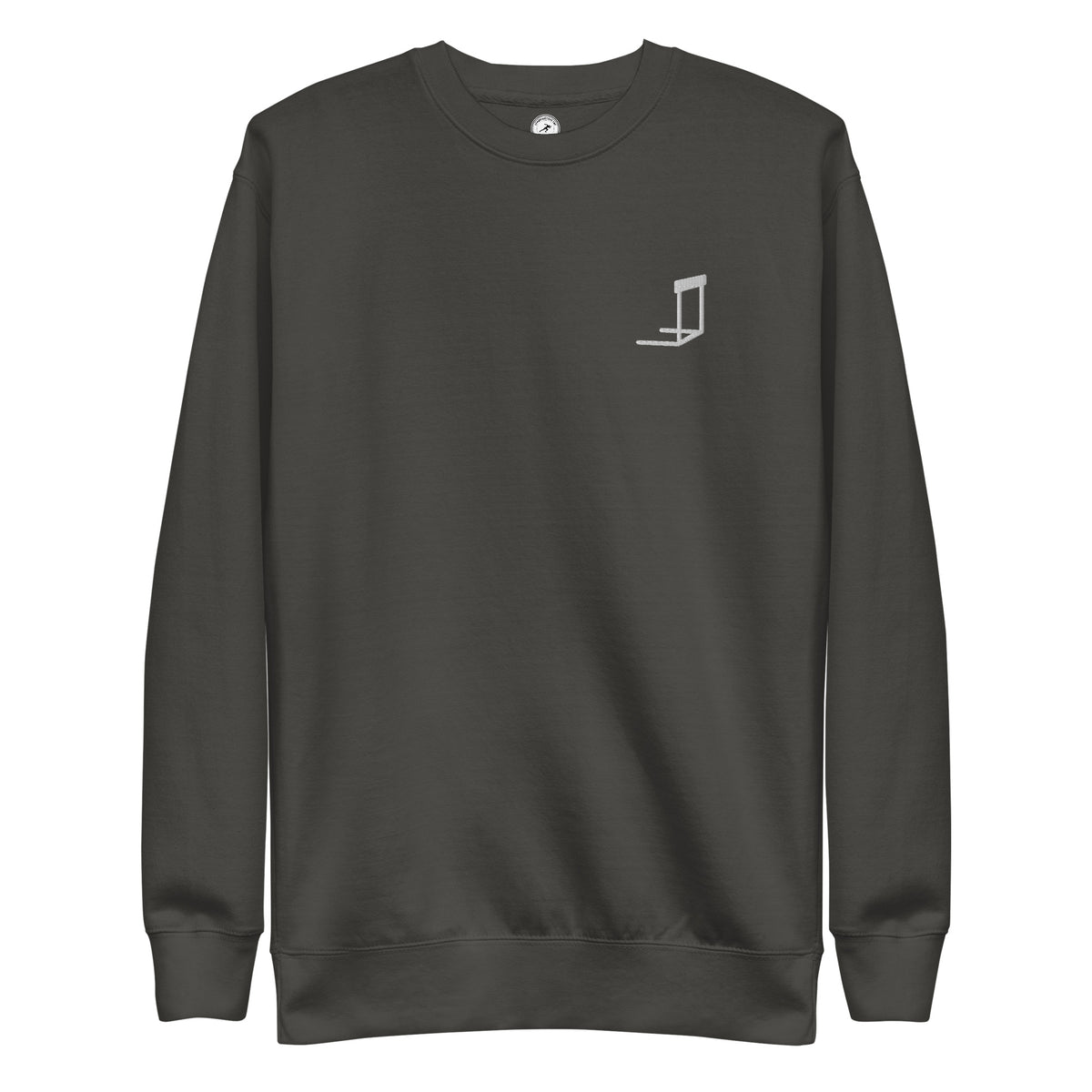 Minimalist Hurdles Sweatshirt: Embroidered Hurdle vintage black
