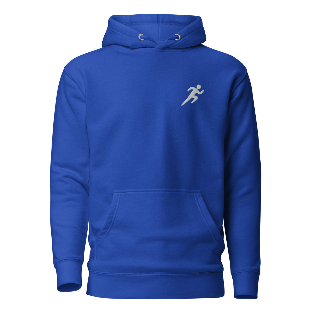 Minimalist Running Hoodie: Embroidered Runner team royal
