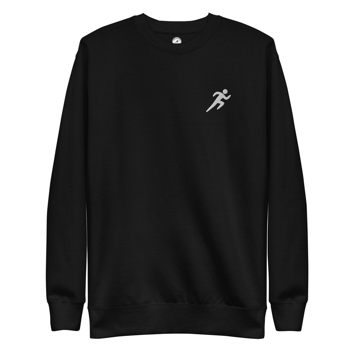 Minimalist Running Sweatshirt: Embroidered Runner black