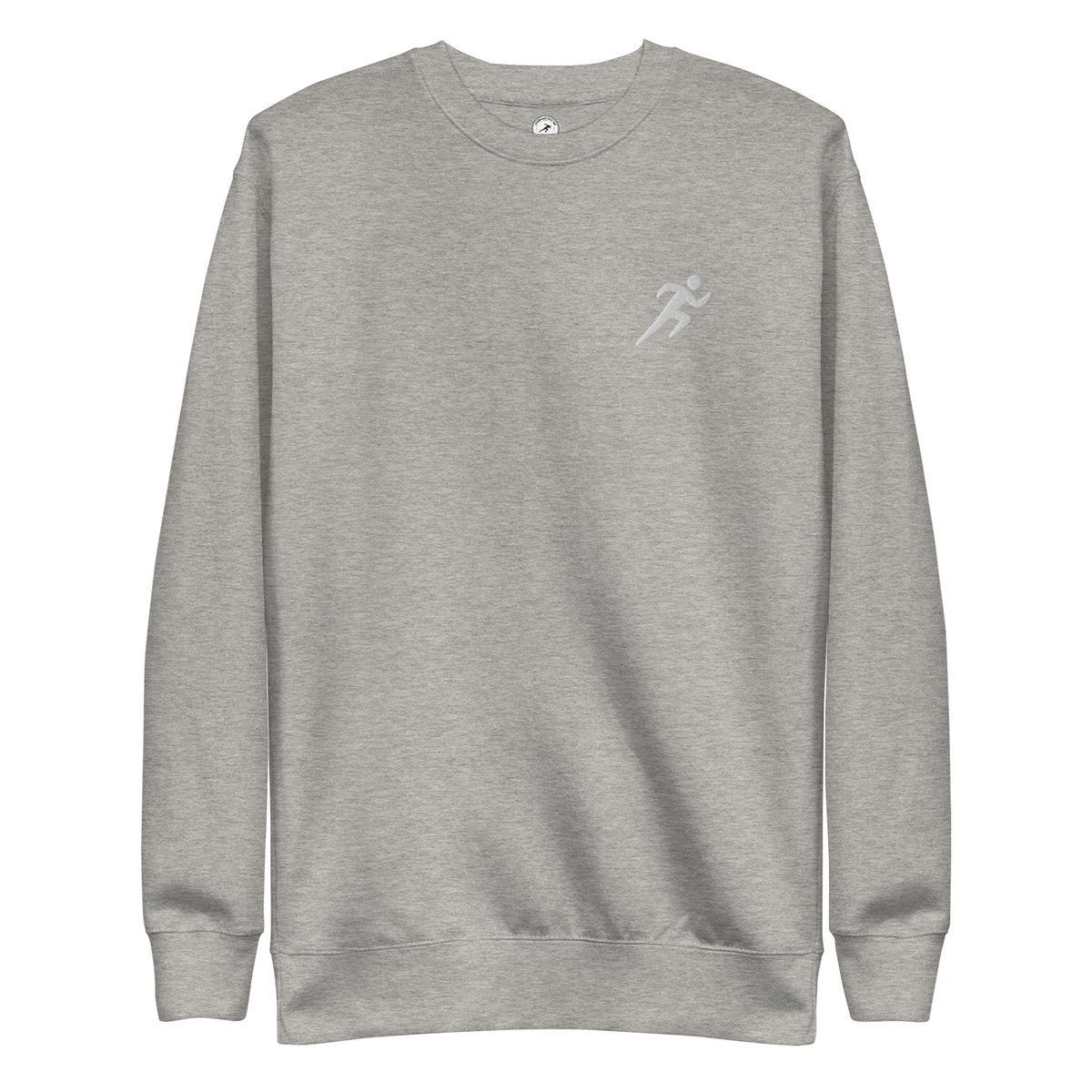 Minimalist Running Sweatshirt: Embroidered Runner carbon grey