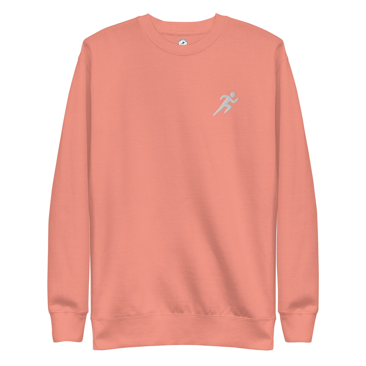 Minimalist Running Sweatshirt: Embroidered Runner dusty rose