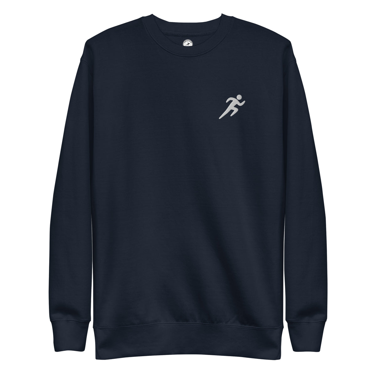 Minimalist Running Sweatshirt: Embroidered Runner navy blazer