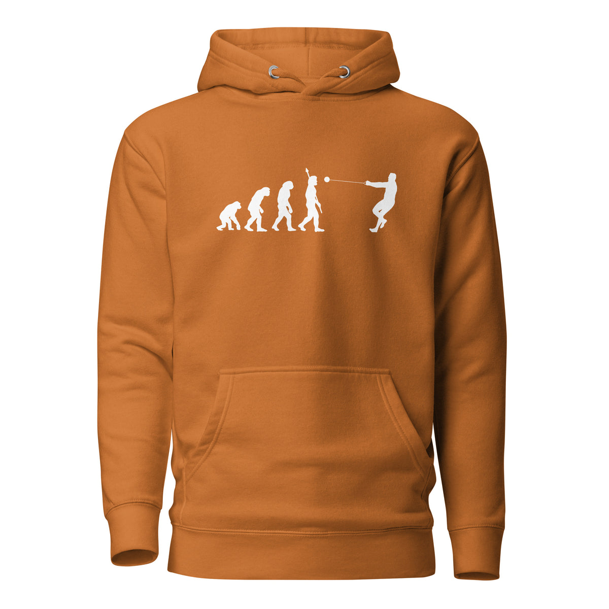 Funny Hammer Throw Hoodie: Human Evolution adobe