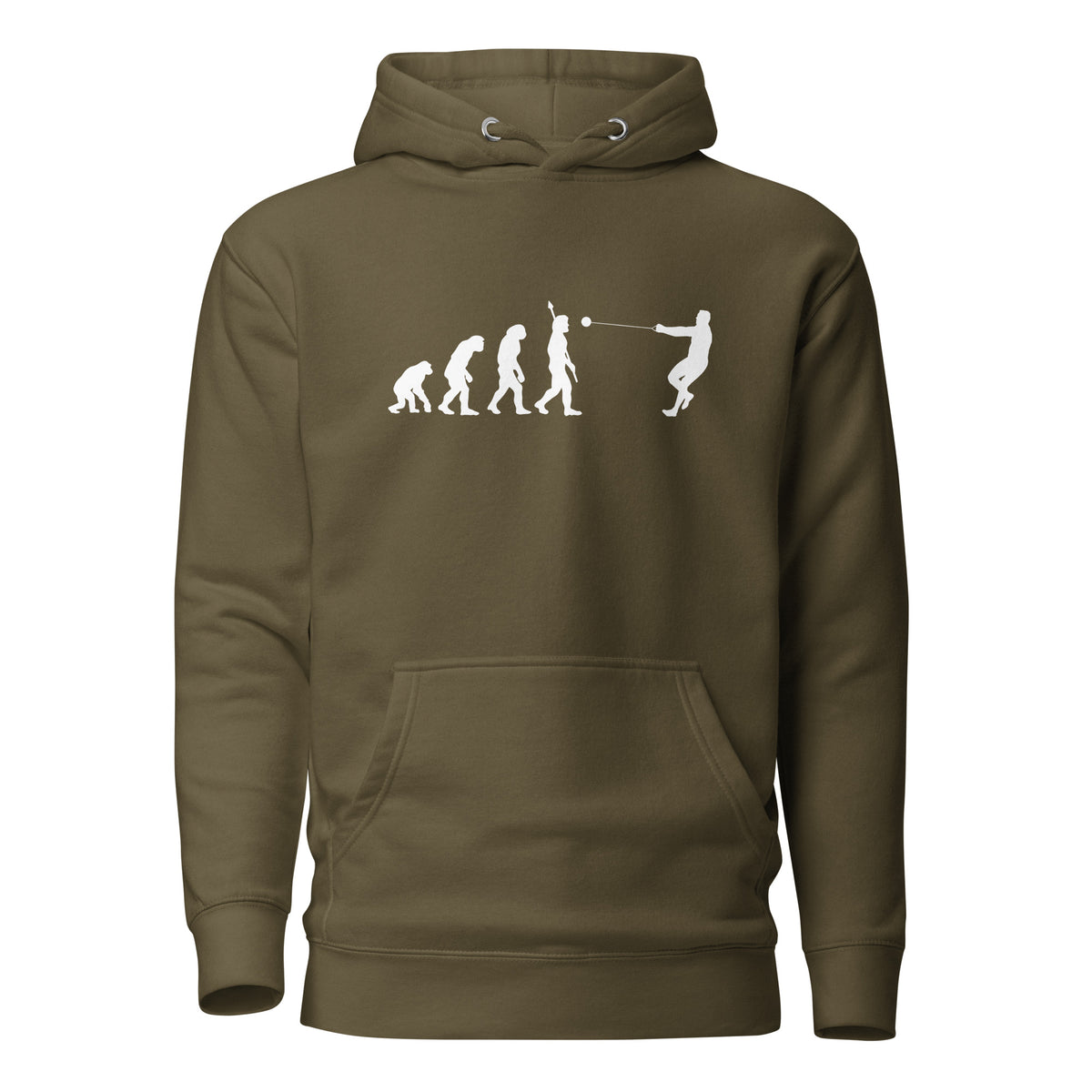 Funny Hammer Throw Hoodie: Human Evolution 