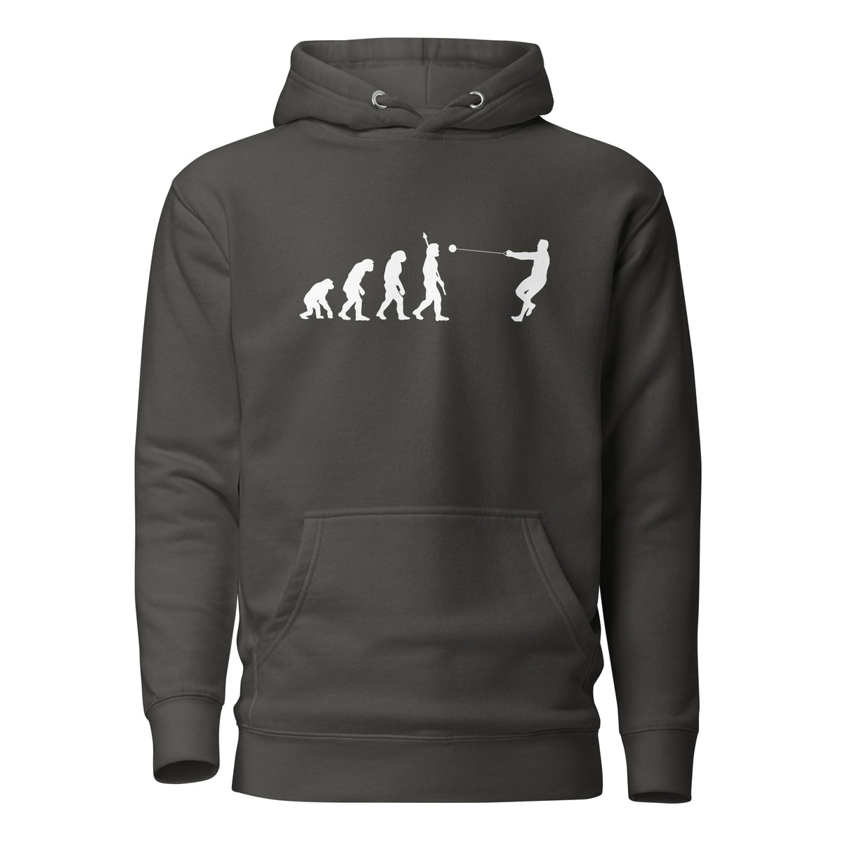 Funny Hammer Throw Hoodie: Human Evolution vintage black