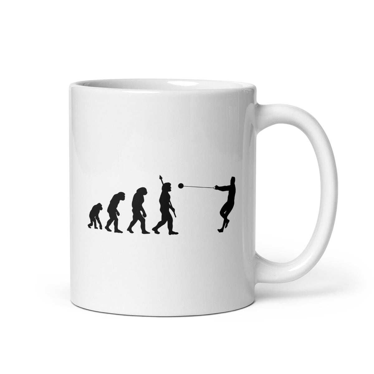 Funny Hammer Throw Mug: Human Evolution 