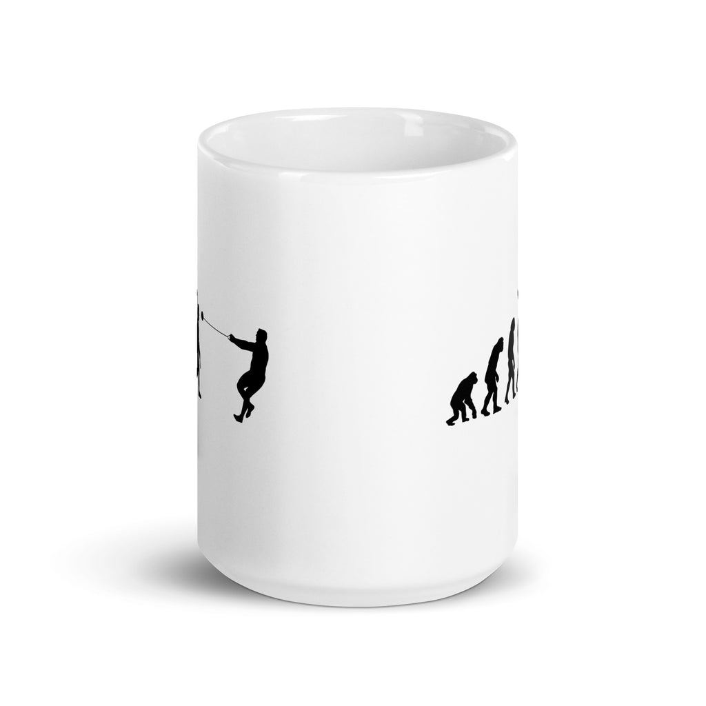 Funny Hammer Throw Mug: Human Evolution front