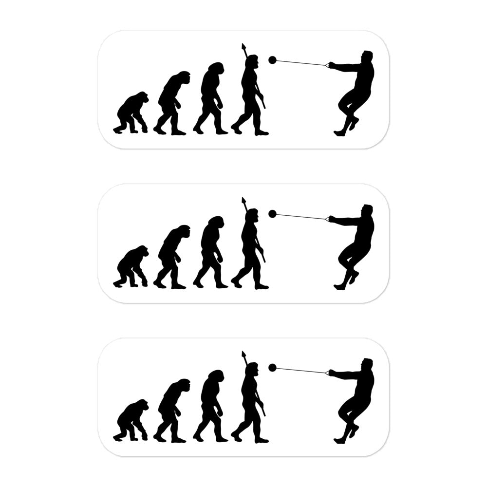 Funny Hammer Throw Stickers: Human Evolution 
