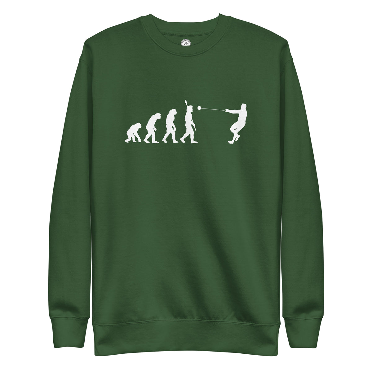 Funny Hammer Throw Sweatshirt: Human Evolution 