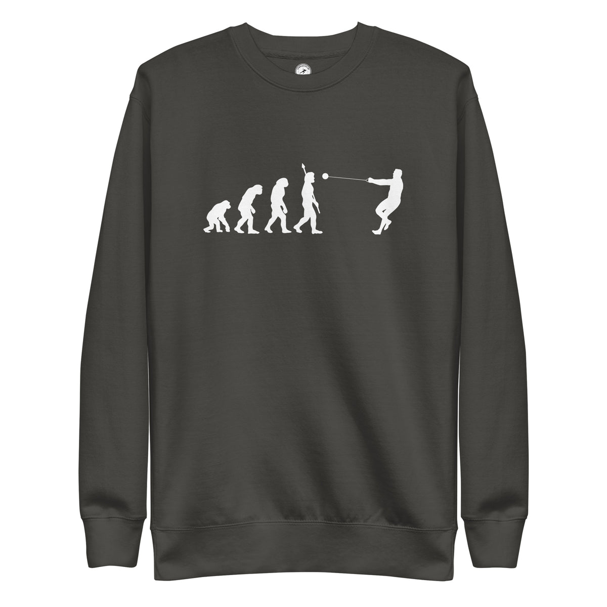 Funny Hammer Throw Sweatshirt: Human Evolution vintage black