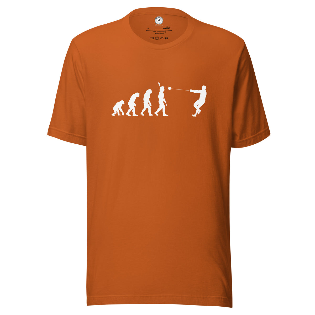 Funny Hammer Throw T-shirt: Human Evolution autumn