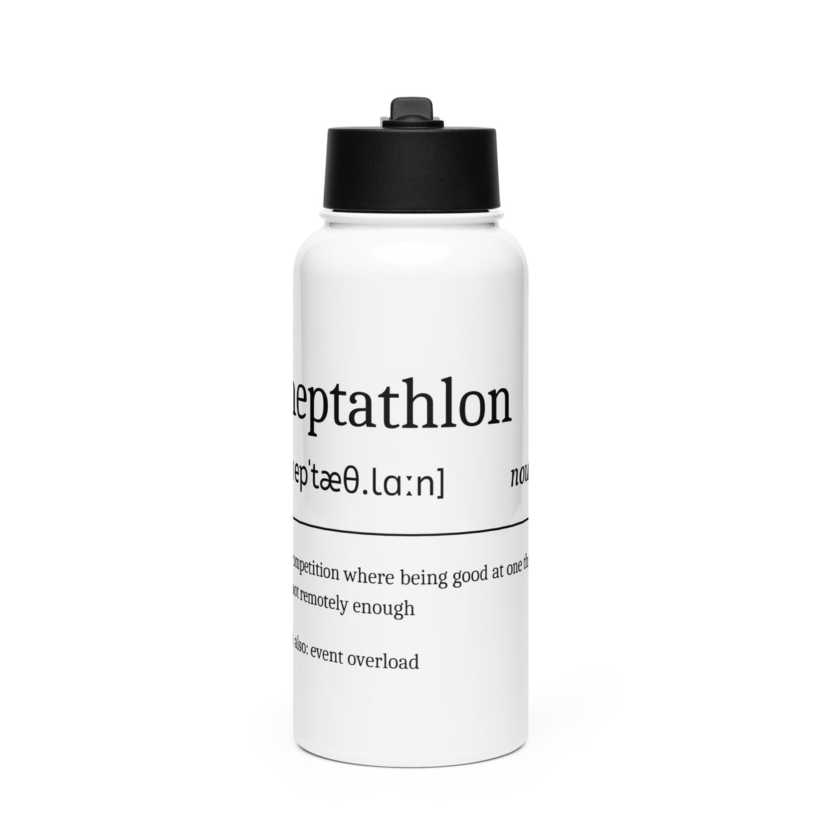 Funny Heptathlon Water Bottle: Dictionary Definition front