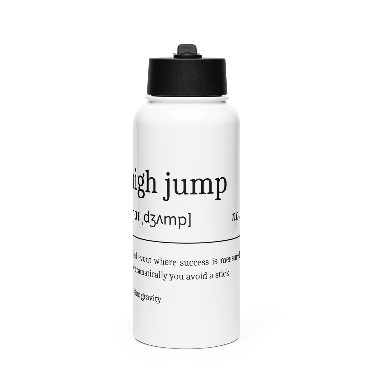 Funny High Jump Water Bottle: Dictionary Definition front