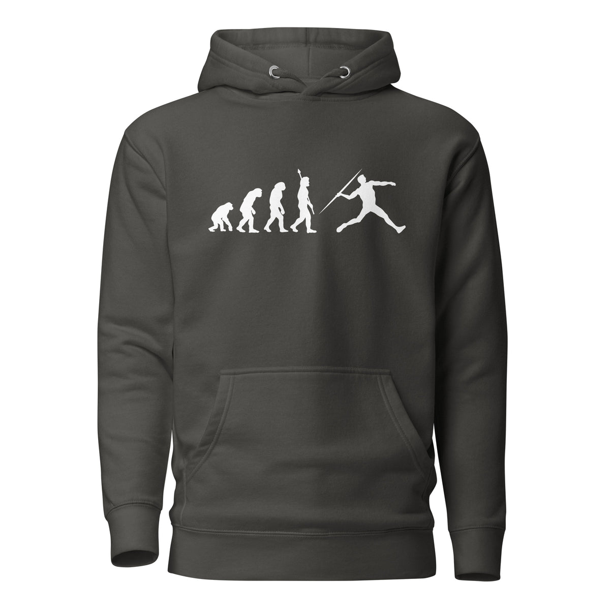 Funny Javelin Throw Hoodie: Human Evolution vintage black