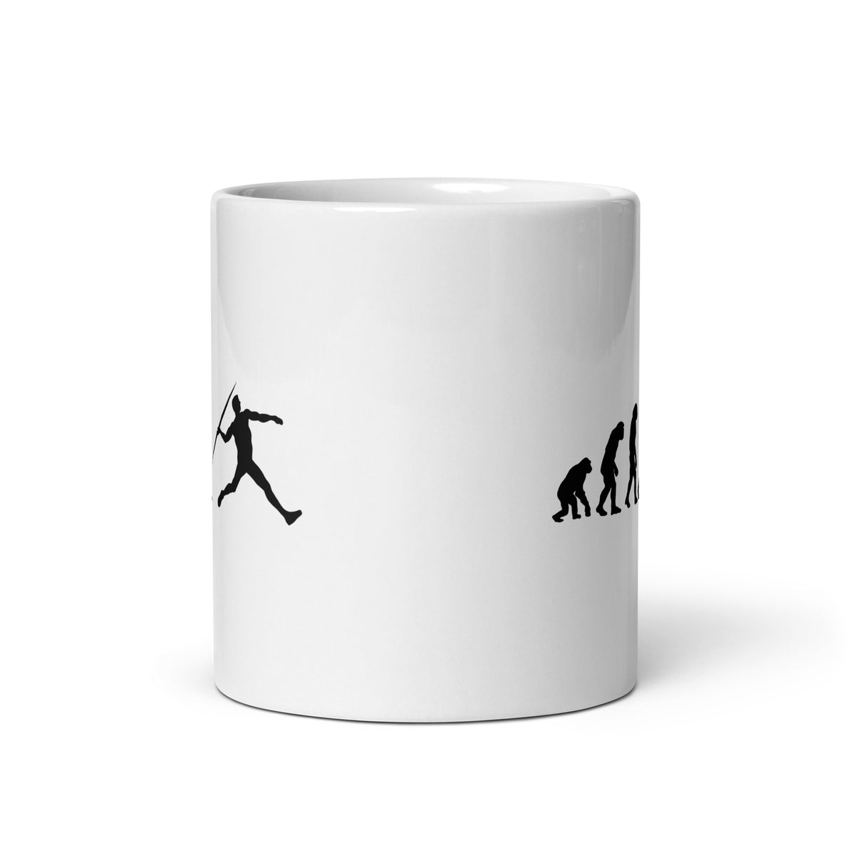 Funny Javelin Throw Mug: Human Evolution 11 oz