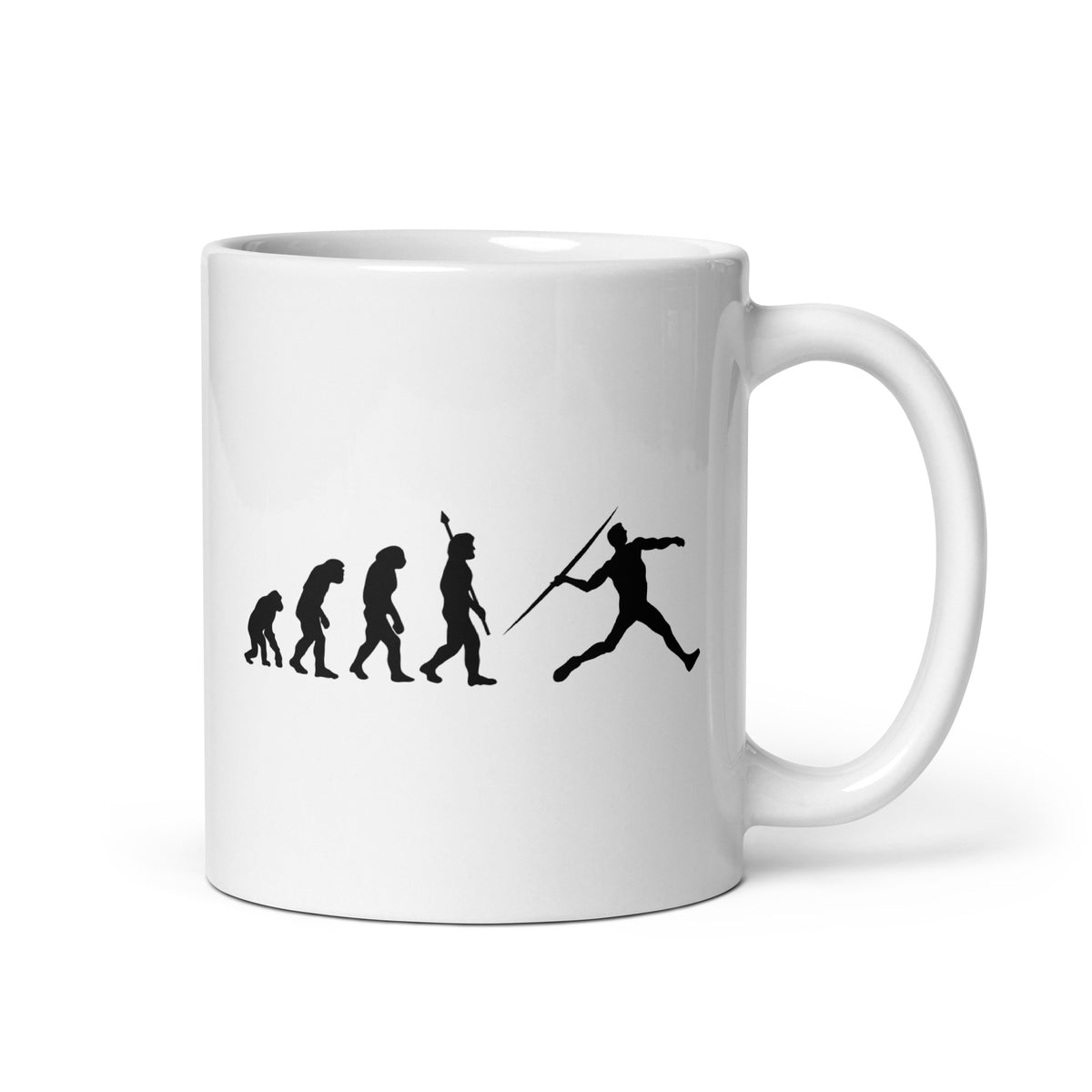 Funny Javelin Throw Mug: Human Evolution 
