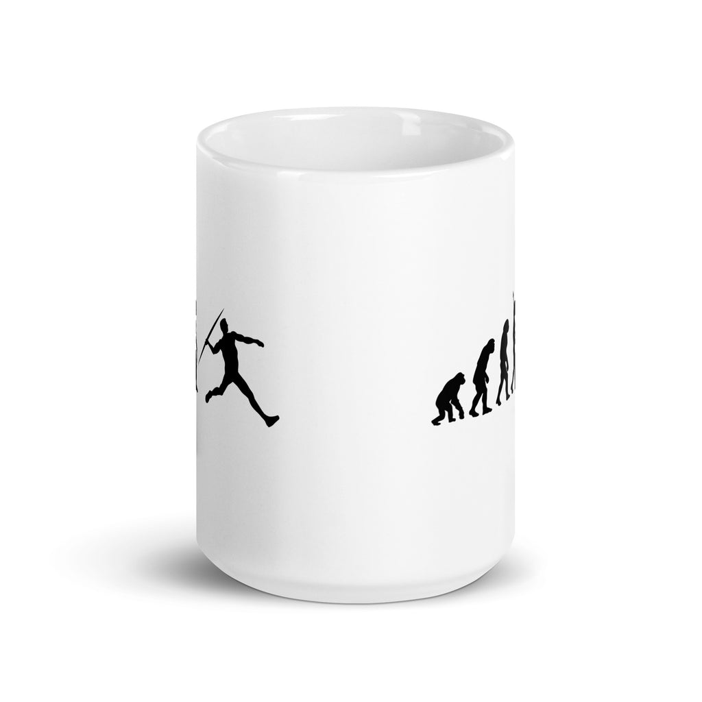 Funny Javelin Throw Mug: Human Evolution 15 oz