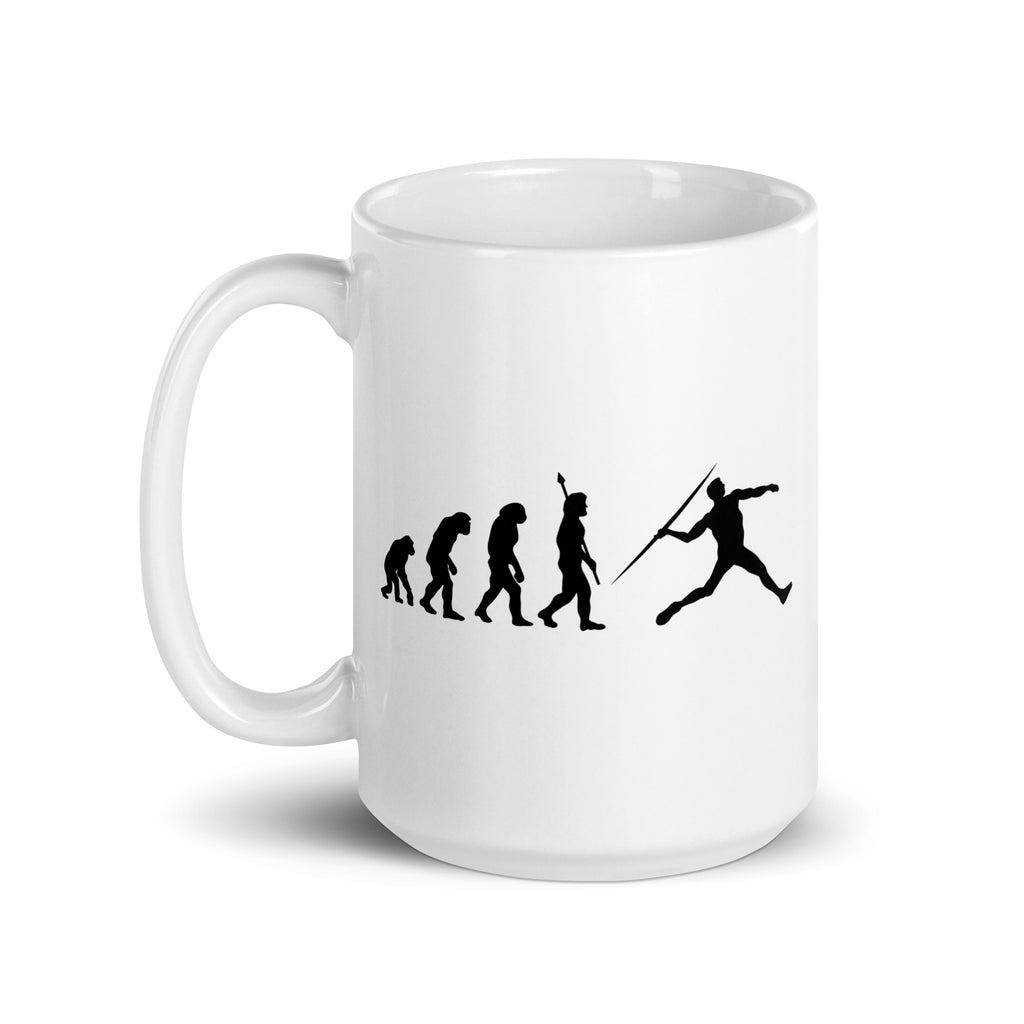 Funny Javelin Throw Mug: Human Evolution 15 oz
