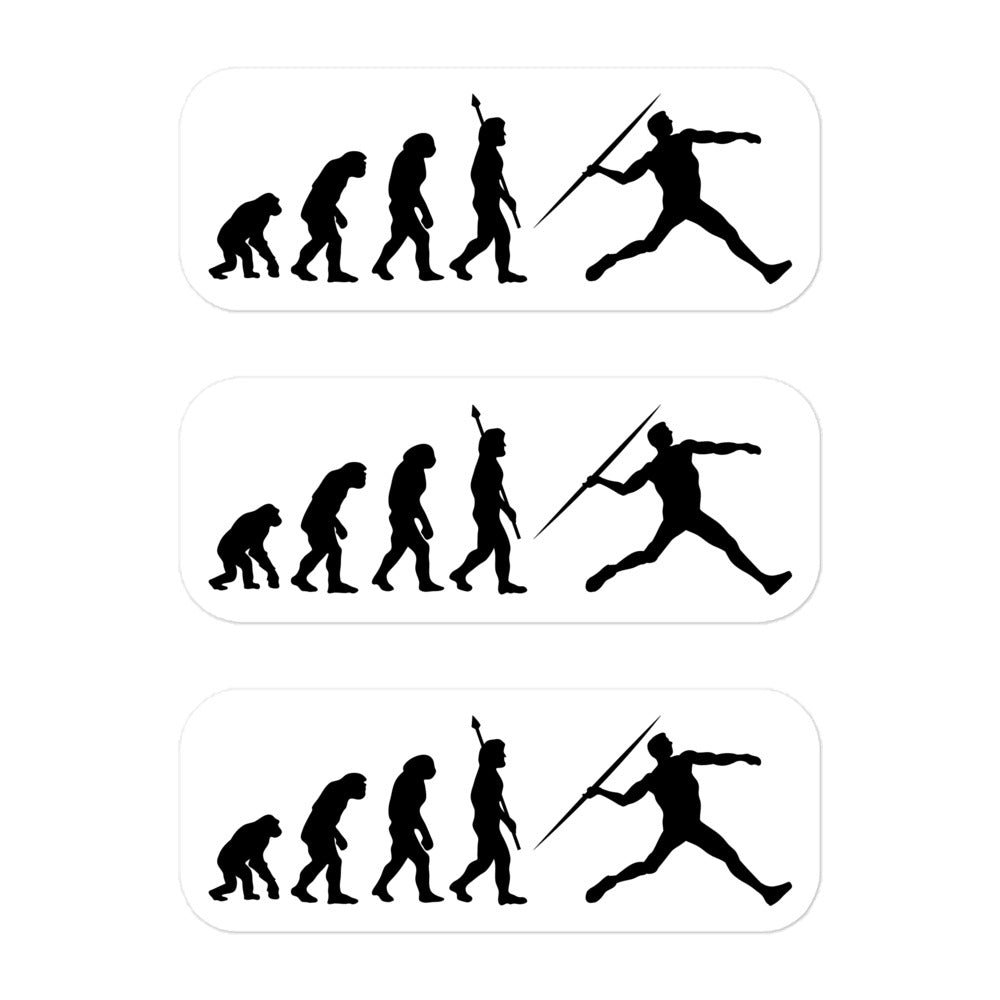 Funny Javelin Throw Stickers: Human Evolution 